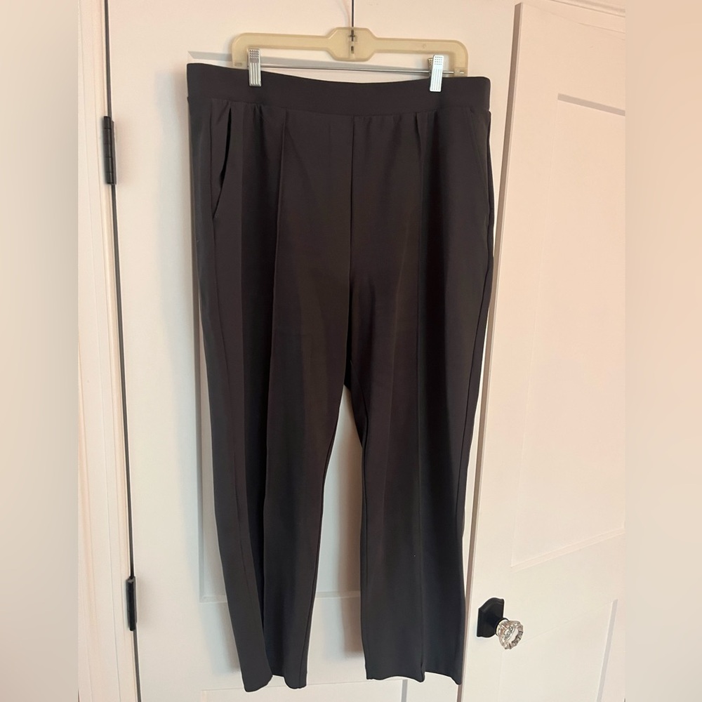 LOFT Charcoal Straight-Leg Ponte Pants XL